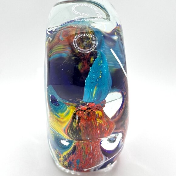 Vtg Murano Style Art Glass Aquarium Paperweight Colorful Fish Coral 4.5 lbs - Picture 6 of 10